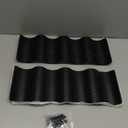 Countertop Wine Rack - 7 Bottle Freestanding Wine Bottle Holder Stand - 2 Tier Wooden Wine Storage Rack - Black Wavy Wine Organizer for Cabinet Pantry Home Kitchen Bar