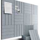 Large Felt Bulletin Board 48" x 36" Cork Board Alternative-12 Pack with 70 Safe Removable Adhesive Tabs, Cork Boards for Walls Cork Board for Home Office Classroom Pin Board-Blue Gray