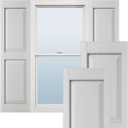 Ekena Millwork Lifetime Vinyl LP2S14X05100WH Standard Two Equal Panel Vinyls, Raised Panel Vinyl Shutters, w/Installation Shutter-Lok's & Matching Screws (Per Pair), 14 3/4"W x 51"H, White