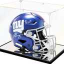 Football Helmet Display Case Mirror Base, Acrylic Display Box for Full Size Football Helmet, Self-Assembly (15.8x11.8x11.8 inch, 40x30x30 cm)