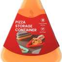 2-Pack Reusable Silicone Leftover Pizza Slice Storage Container with Air-tight Lids-BPA Free,Fits Single Slice up to 16,Save Space,Refrigerator organizer(2 Yellow)