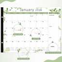 2 x 2026 Desk Calendar 22'' x 17'', Large Monthly Desktop Calendar, 18 Months Desk Pad (Jan. 2026 - Jun. 2027) for Home School Office Supplies (Leaf)