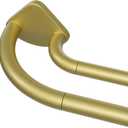 Gold Double Curtain Rod 38 to 130 Inches, Blackout Wrap Around Curtain Rod for Windows, 6/8 Inch Room Darkening Telescoping Double Drapery Rod, Easy Install for Rentals & Apartments