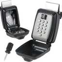 Car Window Punch Button Lock Box, Black Portable Car Key Lock Box, Sturdy Waterproof Large Capacity Lock Box for Turo, Ride Share, GetAround Anti-Theft Devices for Vehicles