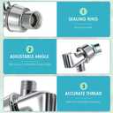 Mimorou 79 Inch Stainless Steel Shower Hose with Adjustable Arm Holder Shower Head Adjustable Replacement Hose Head Holder for Wall (Classic Style, Silver)