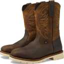 Thorogood American Heritage 11" Square Toe Wellington Leather Work Boots for Men with Slip-Resistant Outsole (Brown, 11.5)