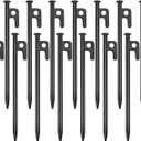 16 Pack Tent Stakes Heavy Duty Metal Tent Pegs for Camping Steel Tent Stakes 8 inch Unbreakable and Inflexible