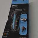 Braun Electric Series 3 Razor with Precision Trimmer, Rechargeable, Wet & Dry Foil Shaver for Men, Blue/Black, 4 Piece