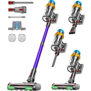 Cordless Vacuum Cleaner, 650W 55KPA 75Min Powerful Vacuum Cleaners for Home, Self-Standing Stick Vacuum Cordless Rechargeable/ Anti-Tangle/OLED Screen/1.8L Cup for Home Pet Hair/Carpet/Hardwood Floor