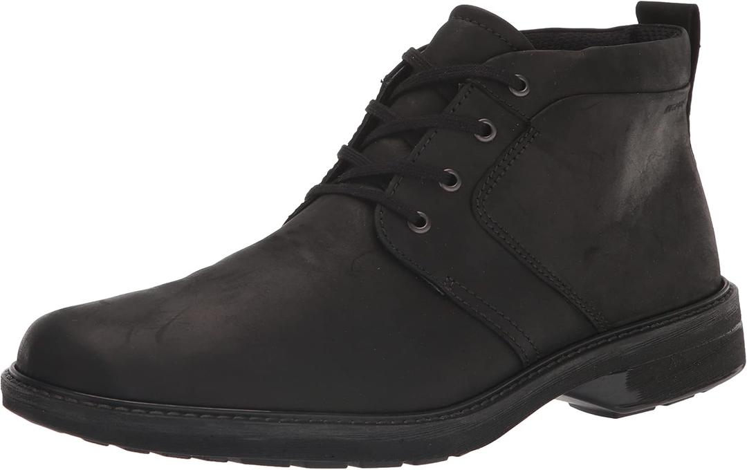 ECCO Men's Turn Ii Waterproof Lace Chukka Boot (10-10.5, Black Nubuck)