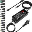 SoulBay Universal AC DC Power Supply Adapter 72W 3V to 24V Output with Adjustable Voltage & Volt Display for Household Electronics, 14pcs Tips & 1pc Reverse Polarity Cable Included, 3000mA Max