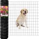 FOREHOGAR Black PVC Coated Welded Wire Fence 36 Inch x 50 Foot, 2 Inch x 3 Inch 16GA, Garden Border Fencing Roll Vinyl Coating Metal Wire Mesh for Yard Vegetable Plant Protection Poultry Netting