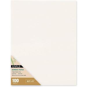 100-Pack Cold Press Bamboo Mixed Media Paper Sheets - 8.5 x 11 in Drawing Paper for Painting, Sketchbooks, Acrylic & Marker Art Supplies