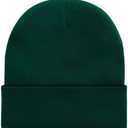 Rosoz Beanie for Men Women Winter Hats Reversible Soft Warm Cuffed Beanie Knitted Skull Cap Unisex Black/ Dark Green