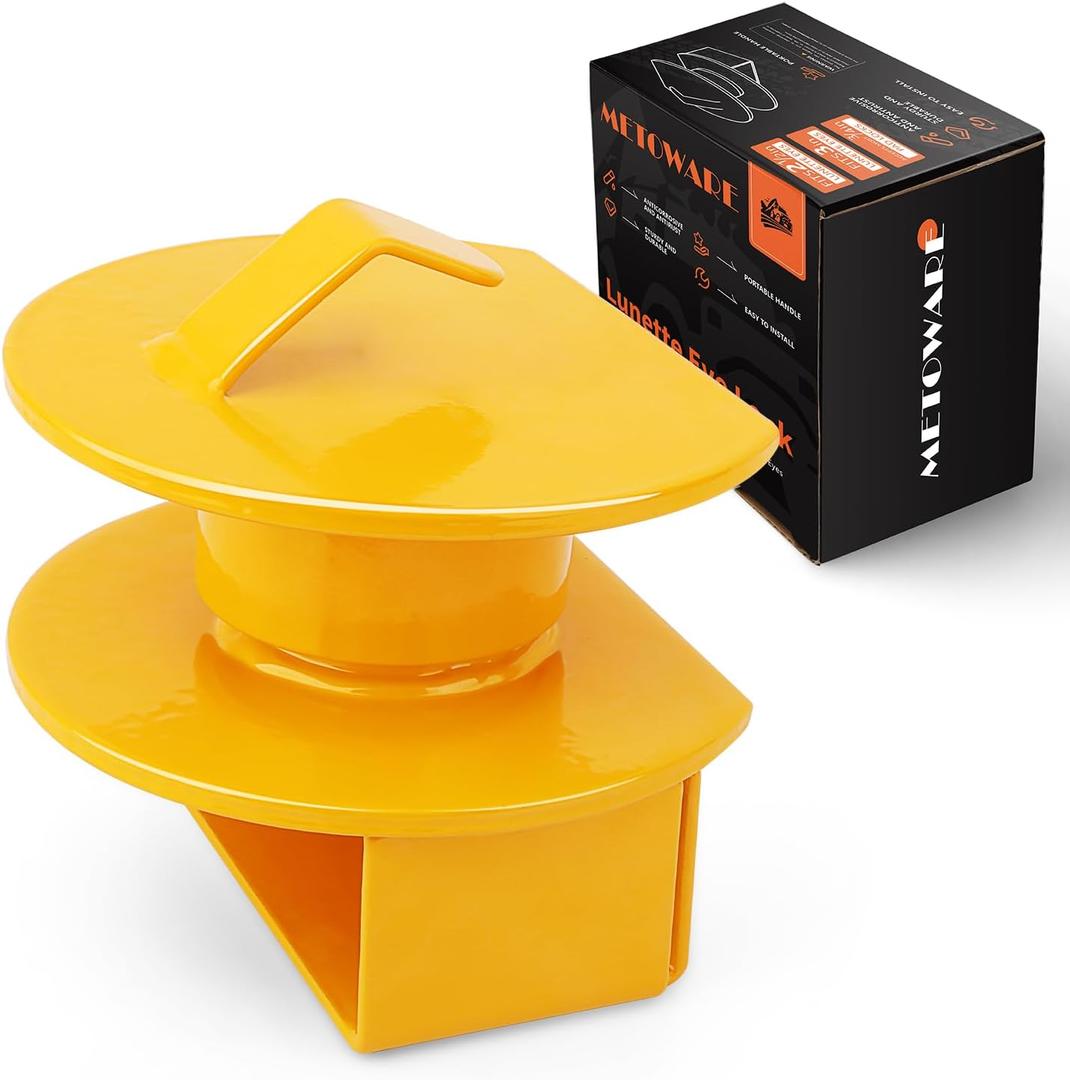 METOWARE Lunette Eye Lock Tow Drawbar Lock Heavy-Duty Steel Trailer Lock Fits All 2-1/2 to 3 Inch Lunette Eyes (Yellow)