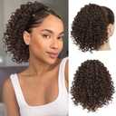 Lommel Ponytail Extension for Black Women,10 Inch Drawstring Ponytail for Black Women Curly Pony Tails Hair Extensions for Womens Afro Kinky Curly Hair Pieces for Daily Use4#)