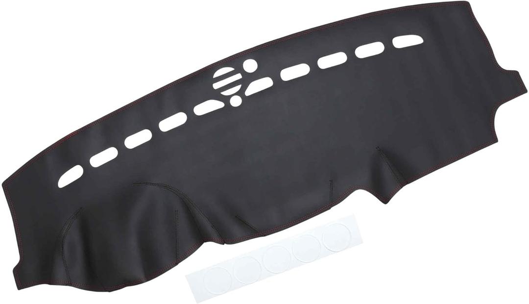 Dashboard Cover Dash Cover Mat Carpet for Jeep Grand Cherokee 2011-2021 Black Red Faux Leather 1Pc Anti-Slip Car Interior