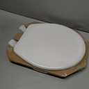 Mayfair Linden Slow Close Toilet Seat, Non Slip Heavy Duty Wood, Easy Install, Round, White