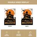 4 x Halloween Garden Flag Halloween Yard Outdoor Decoration 12 x 18 Inch Double Sided Washable Polyester (Bats Castle)