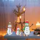 2 x CYNOSA 3Pcs Snowman Table Signs Christmas Decorations for Home Christmas Decor Winter Rustic Wooden Snowman Tabletop Centerpieces Block Signs Decorations for Xmas Holiday Party Indoor Home Decor