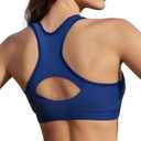 UPTRIS Racerback Sports Bras for Women High Impact Sports Bras for Women Running Padded Removable Push Up Yoga Blue Sport Bra (Large)