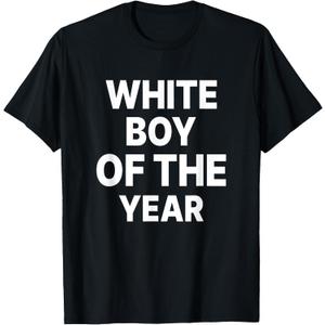 White Boy of The Year Funny T-Shirt, Large