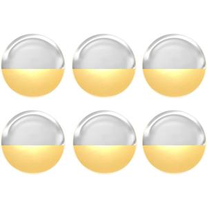 Dream lighting Marine Boat Lights RV Interior LED Courtesy Deck Lighting 1.7 inch Round Step Light 0.1 Watt Warm White Pack of 6