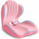 Luxuxin Ergonomic Seat Cushion with Lumbar Support (Pink)