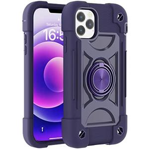 MARKILL Compatible with iPhone 12/12 Pro Case 6.1 Inch with 360 Degree Rotate Ring Stand, Military Grade Drop Protection Heavy Duty Case 3 in 1 Protective Cover for iPhone 12/12 Pro.