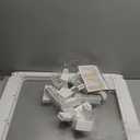 WICHEMI 8 Panel Indoor Dog Playpen, Acrylic Clear Puppy Playpen, 23.6" H Cat Play Pen with Double Door Lock, Paw Print Design Pet Playpen with Suction Cup, White