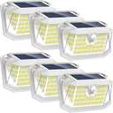 LANSOW Solar Motion Lights Outdoor 6 Pack, 188 LED/3 Modes, Motion Sensor Outdoor Lights, IP65 Waterproof 270 Lighting, Solar Powered Security Flood for Outside Yard Garden Wall(White)