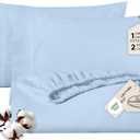 Royale Linens Fitted Sheet With Pillowcases - King Fitted Sheets With 2 Pillowcases - 300 Thread Count 100% Organic Cotton - Fit Mattress Up to 18" Deep - Soft & Breathable - Lake Blue (No Flat Sheet)