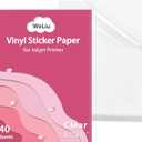 Printable Transparent Sticker Paper - 8.5" X 11" Blank Custom Label Sticker Sheets - 40 Clear Sheets - for Inkjet Printers