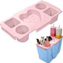 Heart Topper Tray for Bogg Bag Tote Large, Waterproof EVA Table Top Organizer Lid with Cup Holder, Snack, Phone & Drink Holders for Beach, Pool, Picnic, Travel (Pink)