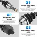 Front Left/Right Axles Shaft for Polaris General 1000/4 1000, RZR S 900/S 1000 2015 2016 2017 2018 2019 2020 2021 2022, Replace for ‎1333263, 1 Front Axle 60inch