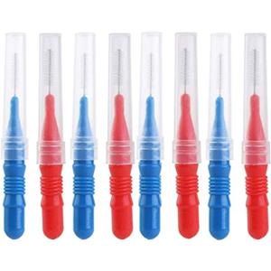 3 x NUOLUX Dental Orthodontic Interdental Brush Kit 50 Pack with 2.5Mm Blue and 3.0Mm Red Toothpicks for Effective Between Teeth Cleaning Oral Care with Travel Cap