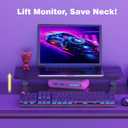 Desk Extender, 22-inch Clamp-On Desk Shelf, Height-Adjustable Desktop Shelf Organizer for Monitors Office and Gaming Accessories, Arm Support Table Extension, 44lbs Heavy Duty, Black