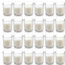 Housecret 24 Pack Warm White Unscented Clear Glass Filled Votive Candles. Hand Poured Wax Candle Ideal Gifts for Aromatherapy Spa Weddings Birthdays Holidays Party