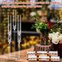 8 Set 5 Arm Acrylic Candelabra Centerpiece, Mjkeomo 27'' Tall Clear Candle Holder for Table, Wedding, Christmas, Fireplace Mantel Decor, Fits 0.82" LED Candles