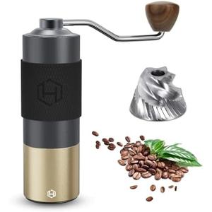 Manual Coffee Grinder - HEIHOX Hand with Adjustable Conical Stainless Steel Burr Mill, Capacity 30g Portable Mill Faster Grinding Efficiency Espresso to Coarse for Office, Home, Camping 2Pcs