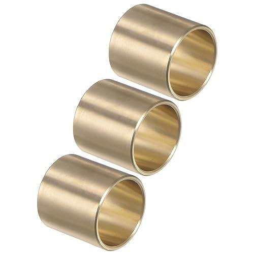 uxcell 3pcs Sleeve Bearings 7/8" Bore 1" OD 1" Length Cast Brass Self-Lubricating Bushing