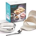 Empanadas Press Maker Mold Set,4-inch Dumpling Maker With Dough Cutter, Professional Kitchen Gadget for Empanada, Pierogi, Pastelitos, Calzone, Turnovers 4"-White