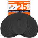 FixiC  Adhesive Patches for G6  25 Pack Premium Waterproof Adhesive Patches  Pre-Cut Back Paper  Adhesive Patch for G6  Long Fixation! (Black)