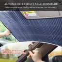 Yourkar Car Retractable Windshield Sun Shade, 27.6"60" Large Sunshade Protector Blocks 99% UV Rays, Auto Retractable Front Windshield Sunshade for Trucks, SUVs, Car Accessories