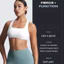 Aoxjox Women's Workout Sports Bras Square Neck Emma Cross Back Fitness Training Gym Bra Yoga Crop Tank (White, S)