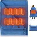 Portable USB Heated Blanket, 3 Heat Settings USB Heated Blanket Throw 3Hrs Auto Off 5V/2A,54"x38"Overheat Protection Portable Electric Blanket Wrap Machine Washable(Battery Pack Not Included)