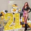 imprsv 3FT Gold 21st-Birthday Decorations Numbers: 21st Birthday Party Anniversary Decorations Large Light Up Numbers 21 for Him Her