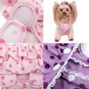 2 Pieces Washable Female Diapers with Suspender Comfort Reusable Doggy Diapers Reusable Puppy Sanitary Panties Dog Underwear Diaper for Small Girl Dogs in Period Heat (Pink&Purple,S)
