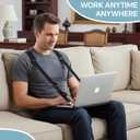 Laptop Harness for Walking Portable Wearable Laptop Stand for up to 14" Tablets E-Readers Notebook Notepad Standing Desk with Adjustable Straps(Black)