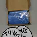 6Pcs Blue Fluffy Wigs Costume Set Thing Bracelets Iron on Patches Book Character Costume for Reading Week Halloween Theme Parties